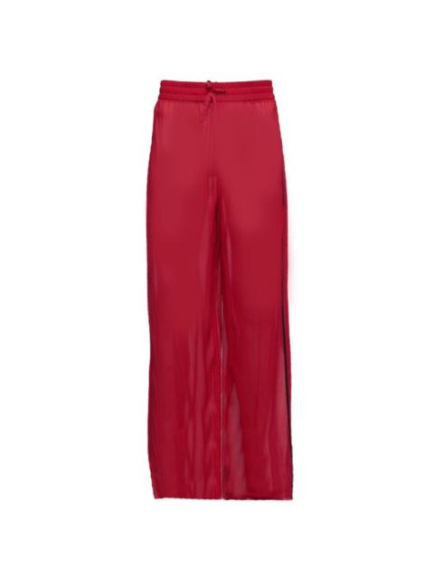 Semi-sheer flared pants