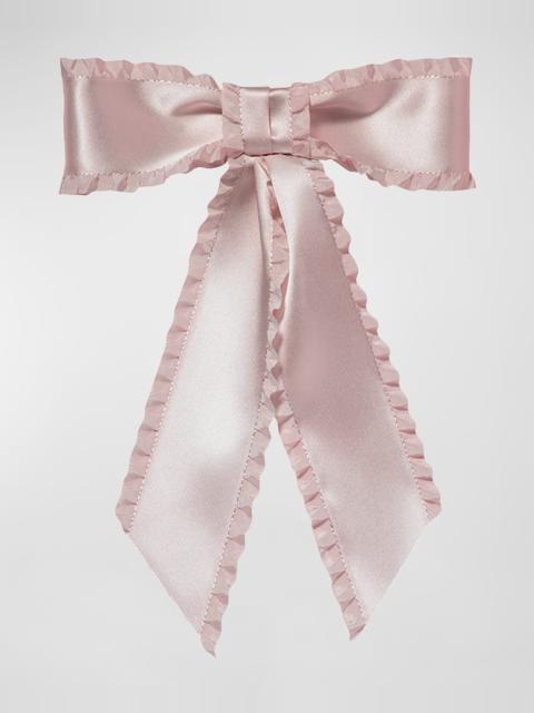 Jennifer Behr Harper Pleated Satin Bow Barrette