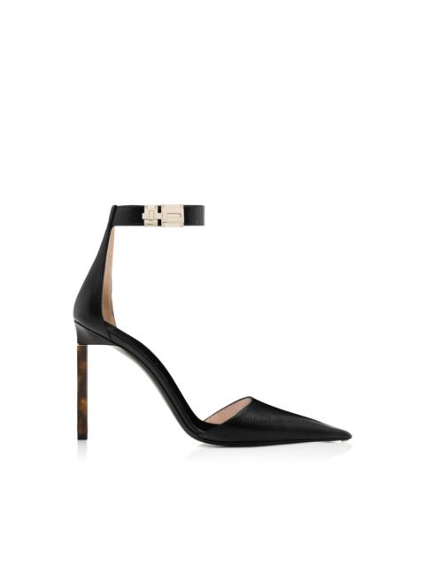 TOM FORD SUPPLE GRAIN LEATHER T LATCH ANKLE STRAP PUMP