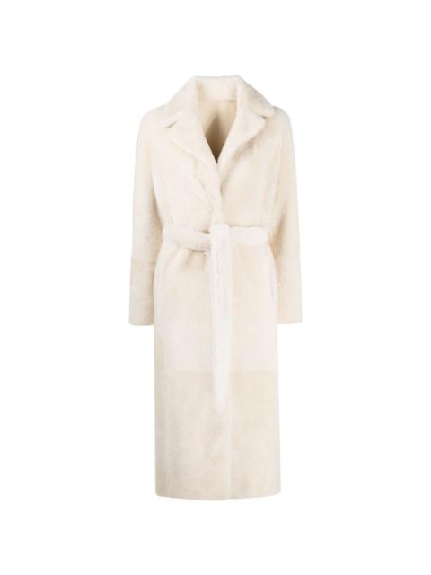 full-length shearling coat