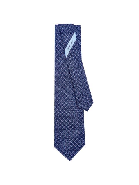 FERRAGAMO tetris-print silk tie