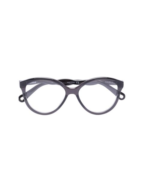 Chloé wave-arm round-frame glasses