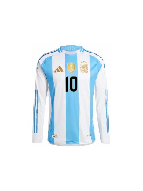adidas adidas Argentina 24 Long Sleeve Messi Home Authentic Jersey White/Blue Burst