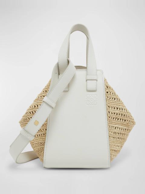 x Paula’s Ibiza Hammock Compact Top-Handle Bag in Raffia with Leather Handles