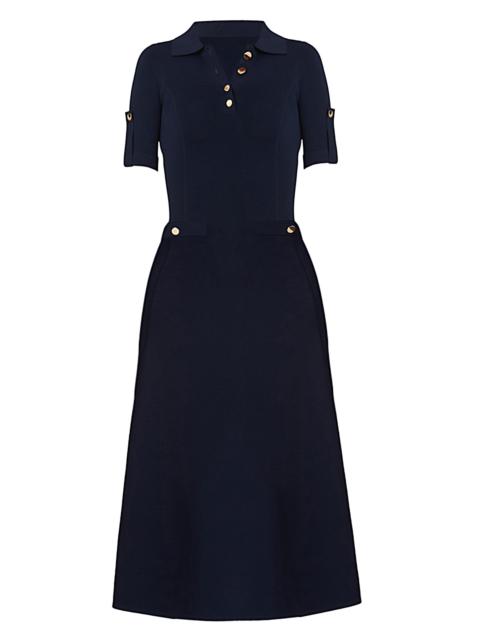 Shoshanna Women's Saylor Compact Knit Midi-Dress - Navy