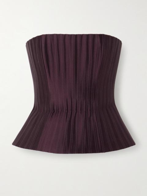DANIELLE FRANKEL Veda Strapless Silk-twill Bustier