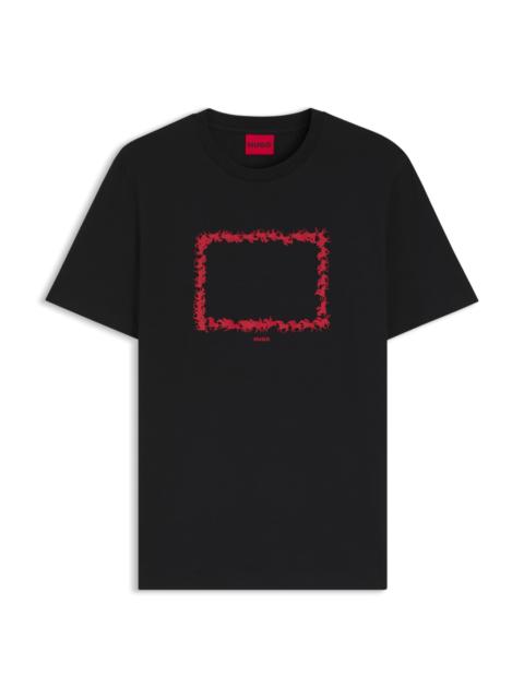 HUGO COTTON-JERSEY T-SHIRT WITH PRINTED ARTWORK