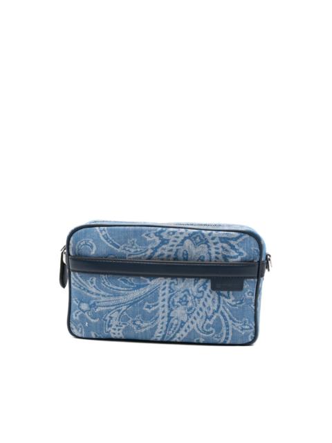 Etro paisley denim messenger bag