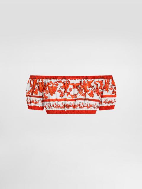 Dolce & Gabbana Majolica-print poplin top