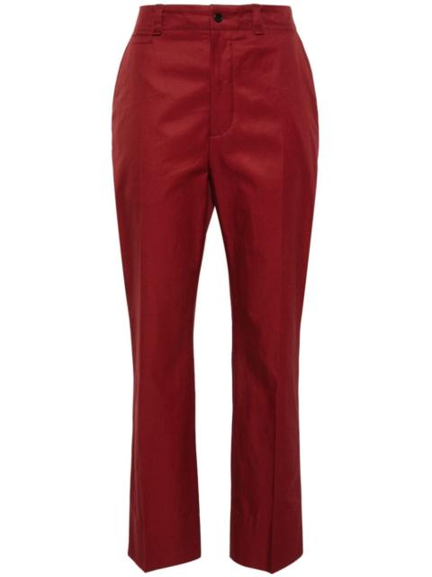 slim-leg cotton trousers