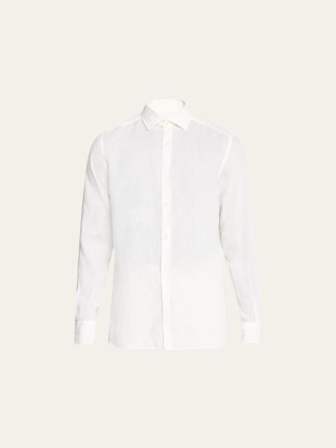 Men's Linen Casual Button-Down Shirt