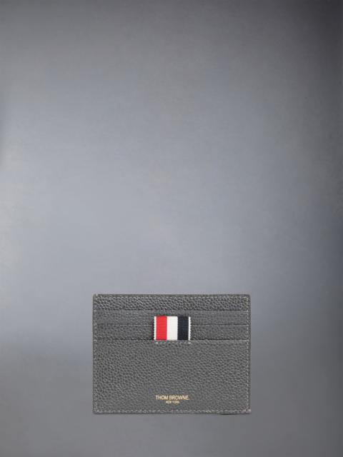 Thom Browne Dark Grey Pebble Grain Leather 4-Bar Single Cardholder