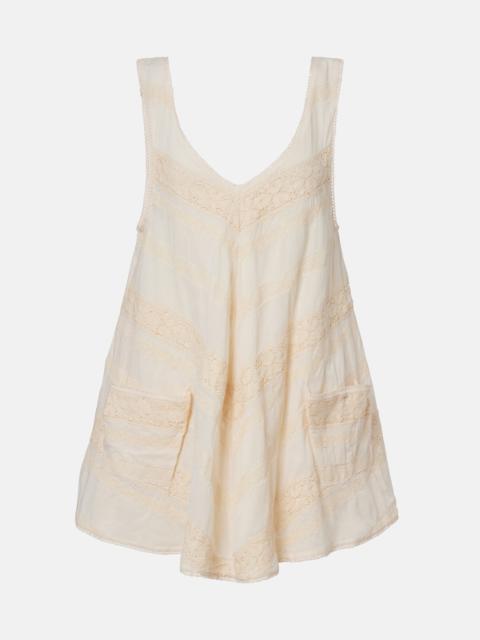 juliet dunn Crochet-trimmed cotton minidress