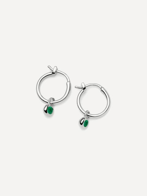 MISSOMA Sterling Silver May Birthstone Mini Charm Hoop Earrings