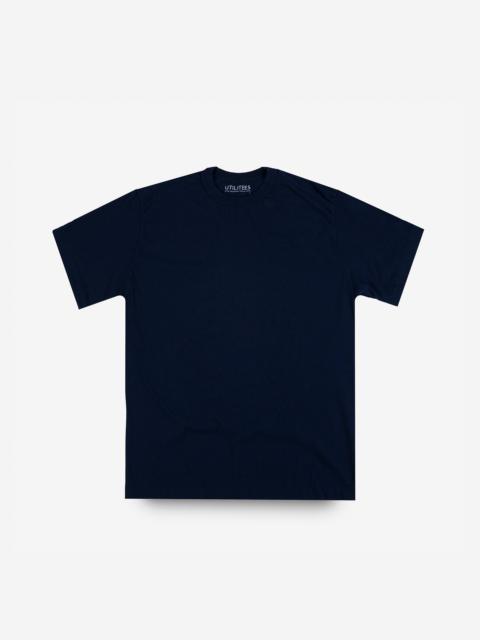 Iron Heart UTIL-NAV UTILITEES - 5.5oz Loopwheel Crew Neck T-Shirt - Navy Blue