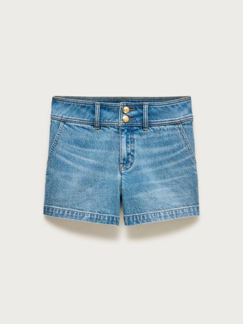 J.CREW Denim short with stacked buttons