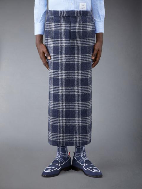Thom Browne Prince of Wales British Wool Low Rise Pencil Skirt