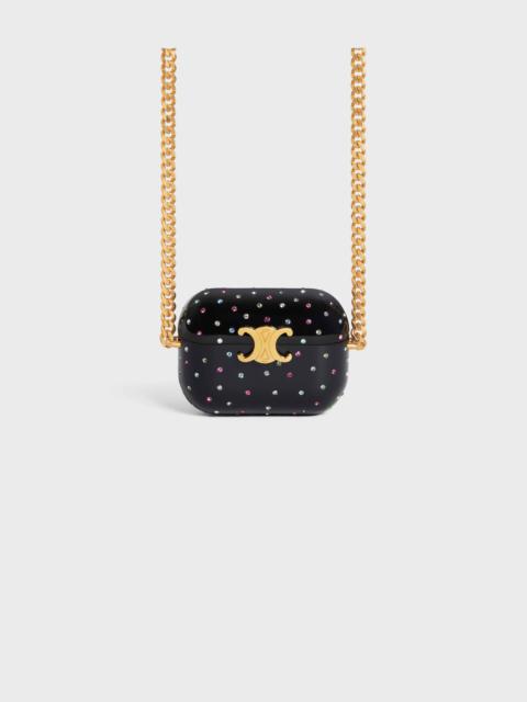 CELINE AIRPODS PRO CASE ON CHAIN in RESIN and strass