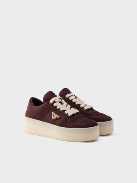 Prada Downtown Bold Re-Nylon and suede sneakers