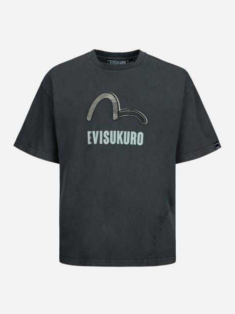 EVISU Seagull and Kamon Appliqué Boxy T-Shirt