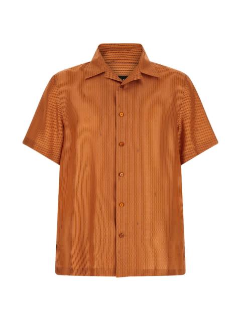 FENDI 'Selleria' Stitching Silk Shirt