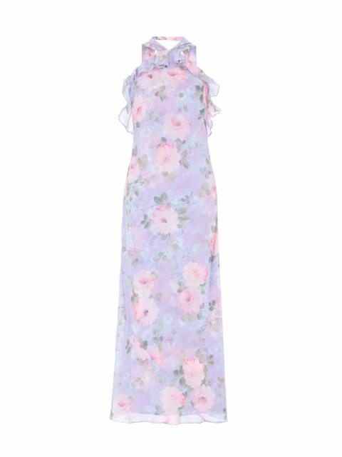 Needle & Thread Camille's Garden Chiffon Halter-Neck Ankle Gown