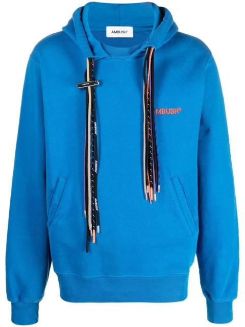 multicord-drawstring organic cotton hoodie