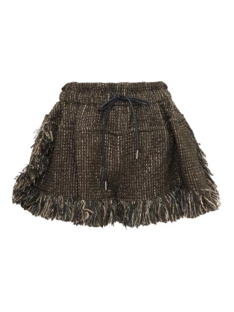 sacai Fringe Tweed Mini Skirt