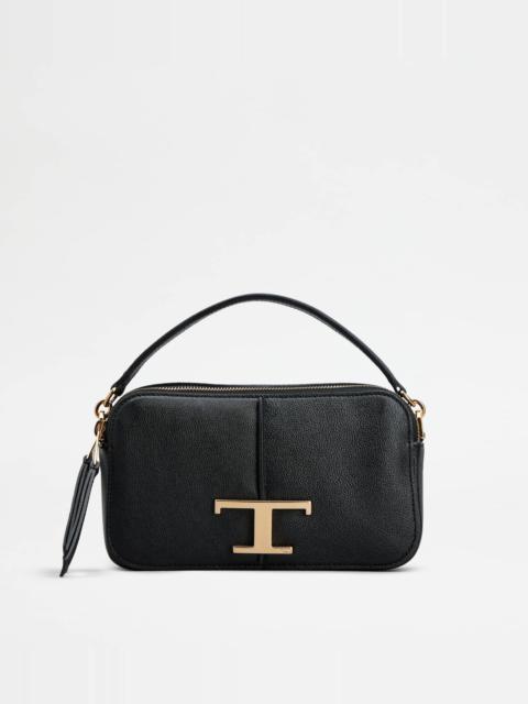 Tod's T TIMELESS CAMERA BAG IN LEATHER MINI - BLACK