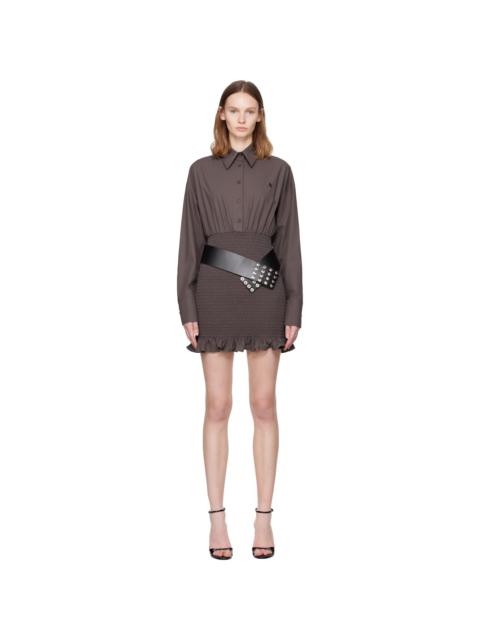 THE ATTICO Brown Popeline Minidress