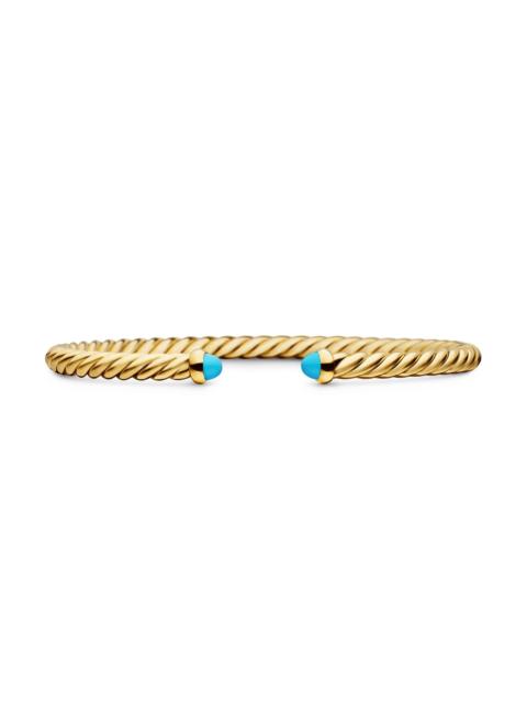 DAVID YURMAN Women's Modern Cablespira Bracelet in 18K Yellow Gold - Turquoise