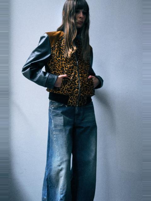 R13 Mix Leather Bomber
