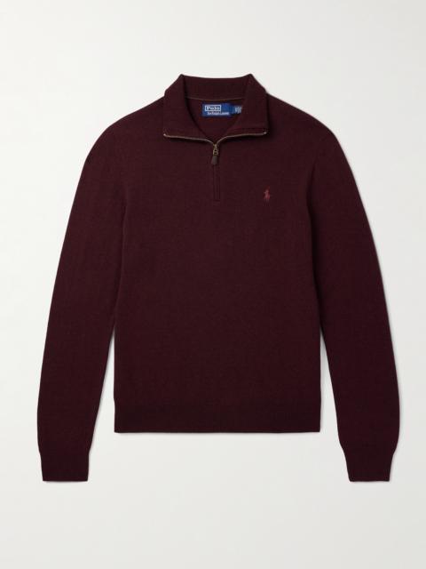 Polo Ralph Lauren Logo-Embroidered Wool Half-Zip Sweater