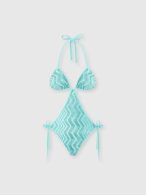 Missoni Zigzag mesh trikini with sequins