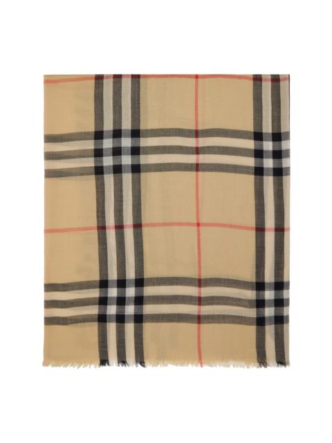 Burberry Beige Check Wool Scarf
