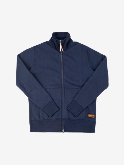 Iron Heart IHSW-11-NAV 14oz Ultra Heavyweight Loopwheel Cotton Zip Up Sweater - Navy