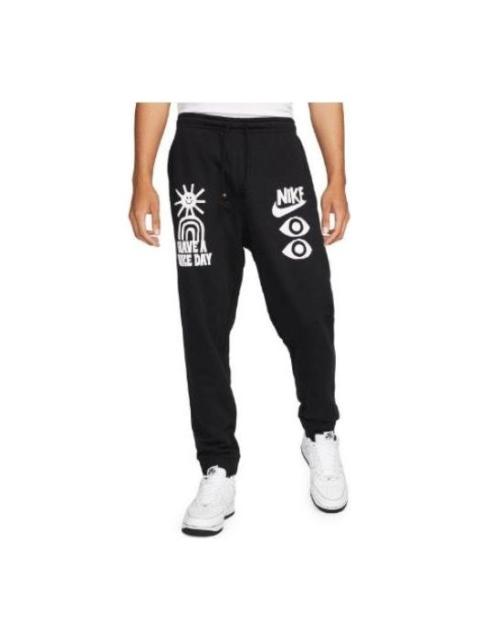 Nike NIKE Sportswear French Terry Pants 'Black White' DQ4173-010