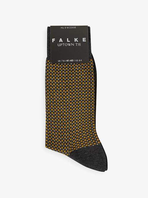 FALKE Uptown Tie geometric-print cotton-blend socks