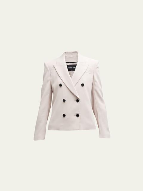GIORGIO ARMANI Cady Double-Breasted Crop Blazer