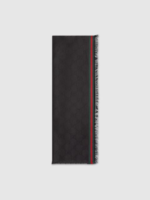 GUCCI GG silk cotton stole