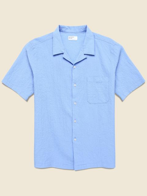 Universal Works Seersucker Road Shirt - Sky Blue