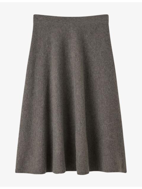 WHISTLES A-Line Regular-Fit Knitted Wool Midi Skirt
