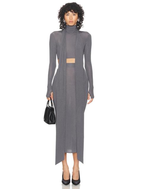 ALEX PERRY Long Sleeve Scarf Crop Top