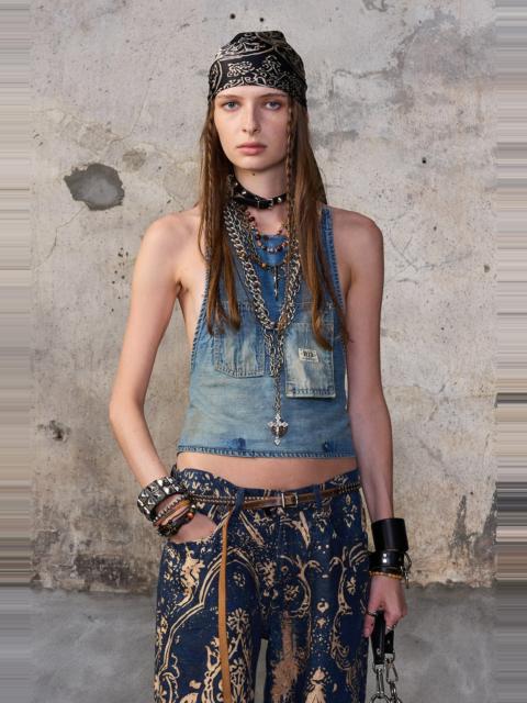 R13 CROPPED DENIM APRON