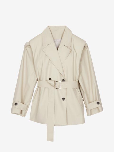 The Frankie Shop Mysen Short Convertible Trench - Ecru