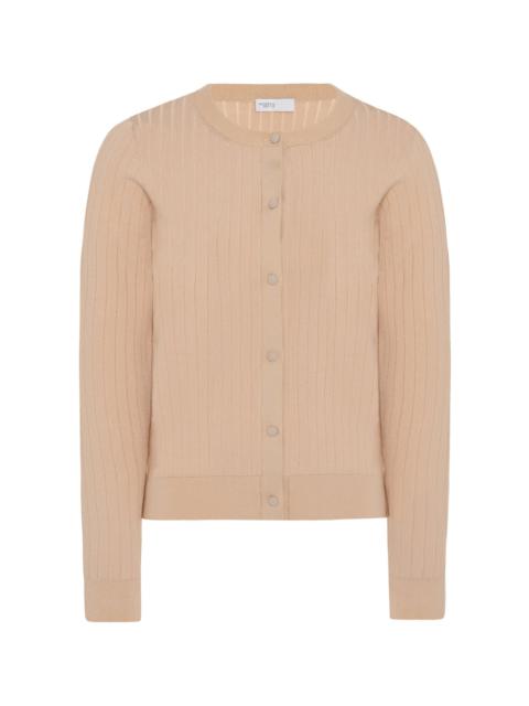 Ribbed-Knit Cardigan neutral