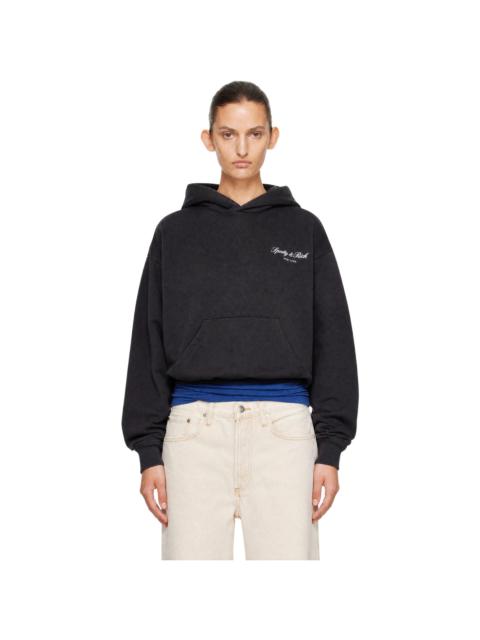 Sporty & Rich Black Signature NY Hoodie