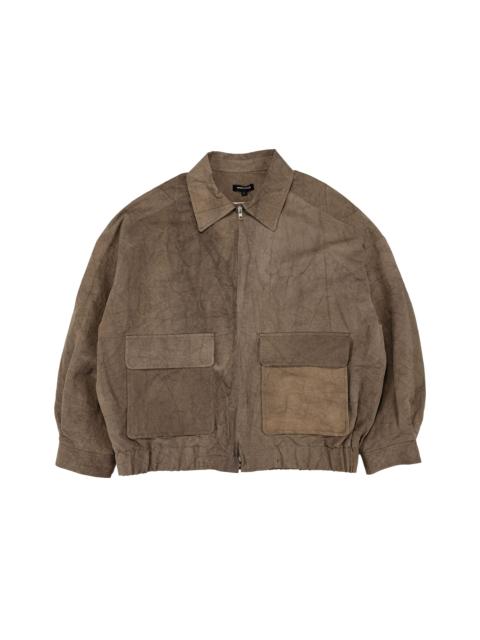 evan kinori Zip Jacket Two Natural Dye Twill Brown Persimmon/Iron Dye