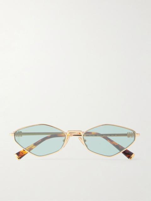 Miu Miu Hexagon-frame gold-tone sunglasses Gold