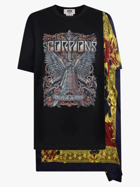 Junya Watanabe SCORPIONS X VERSACE SCARF PANEL S/S T-SHIRT | BLACK/MULTI